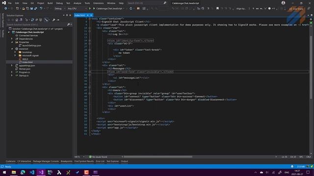 SignalR Chat: Клиент чата на JavaScript смотреть онлайн