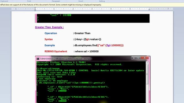 MONGODB FIND $GT GREATERTHAN DEMO смотреть онлайн