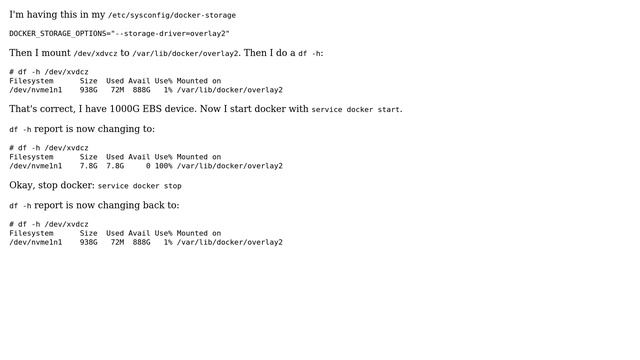 Why docker (with overlay2 driver storage) change the reported size of a mount point? смотреть онлайн