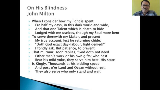 A talk on John Milton's sonnet 'On His Blindness' смотреть онлайн