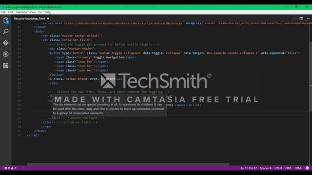 Bootstrap Resume Part 2 - Navbar смотреть онлайн