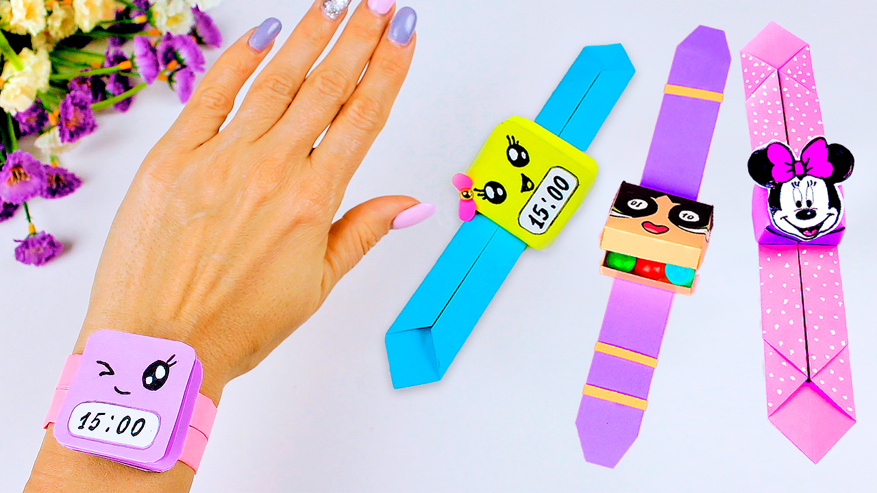 3 Идеи! Как сделать оригами часы из бумаги своими руками Origami paper Watch смотреть онлайн