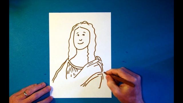 How to draw MONA LISA for kids смотреть онлайн