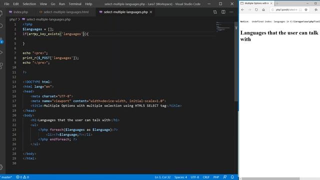 HTML5 Select Multiple & PHP7 provide multiple options to choose multiple смотреть онлайн