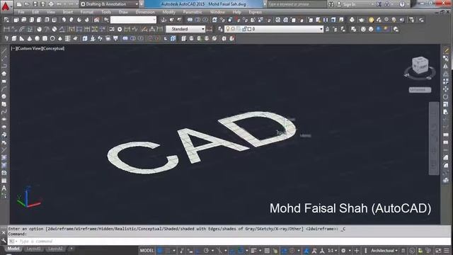 How to Make 3D Text In AutoCAD 2015 By Faisal Shah AutoCAD 2015 смотреть онлайн