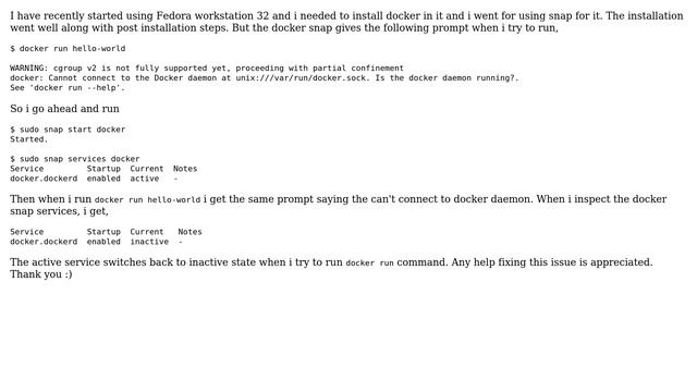 Unix & Linux: docker: Cannot connect to the Docker daemon at unix:///var/run/docker.sock смотреть онлайн