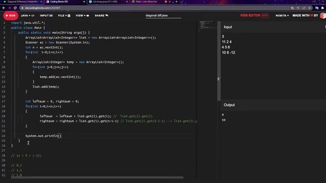 Diagonal Difference Problem in Java | Hacker Rank Interview Preparation | One Month Preparation Kit смотреть онлайн
