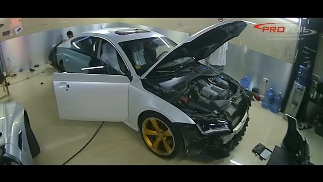 CAR WRAP DUBAI - AUDI A7 WRAPPED IN WHITE PEARL SEMI MATTE смотреть онлайн