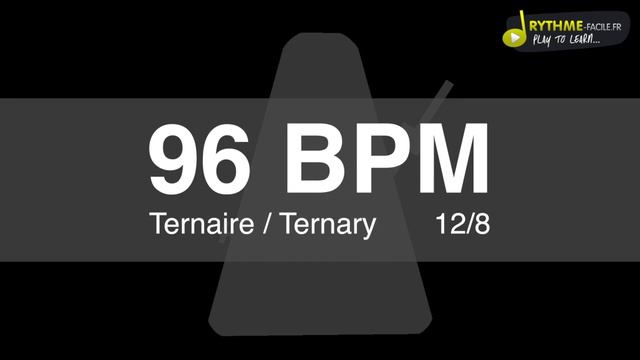 Metronome Clic - 96 BPM - Drums Sound - ternaire смотреть онлайн