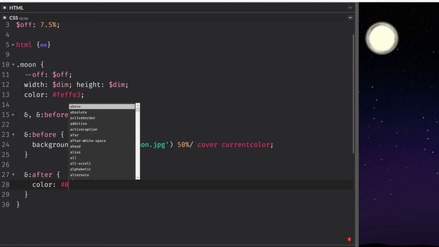 Moon eclipse with CSS variables смотреть онлайн