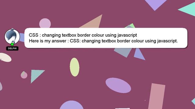 CSS : changing textbox border colour using javascript смотреть онлайн