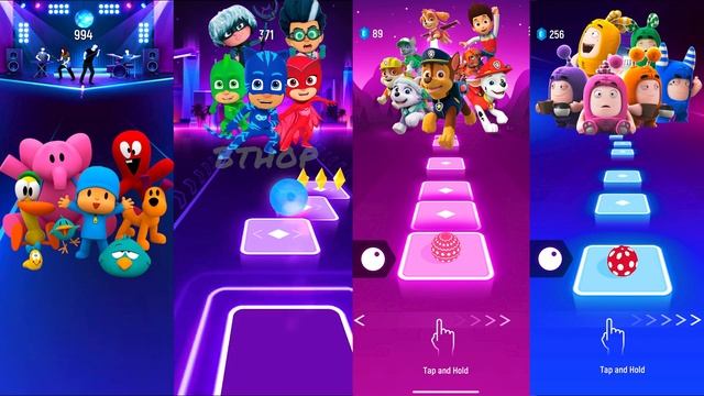 Pocoyo vs Pj Masks vs Paw Patrol vs Oddbods | Tiles Hop EDM Rush! смотреть онлайн
