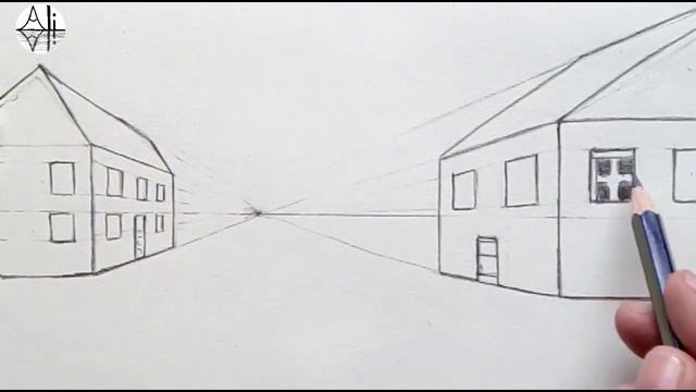How to draw house using 1 point perspective :Draw street view смотреть онлайн