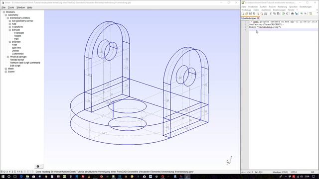Gmsh Tutorial Hexaeder-Vernetzung einer FreeCAD Geometrie mit mehreren Extrusionen смотреть онлайн