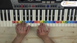 Как играть Спят усталые игрушки на пианино с аккордами. Ноты цифрами.