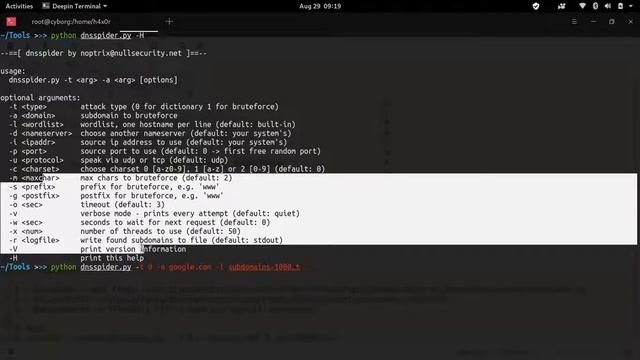 DNSSPIDER | async multithreaded subdomain bruteforcer | Manjaro смотреть онлайн