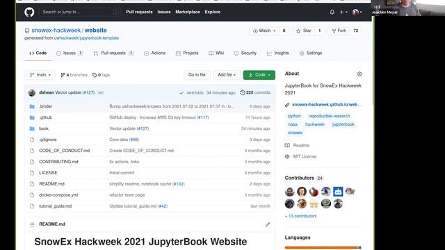 SnowEx Hackweek 2021: GitHub, Git, and JupyterHub смотреть онлайн