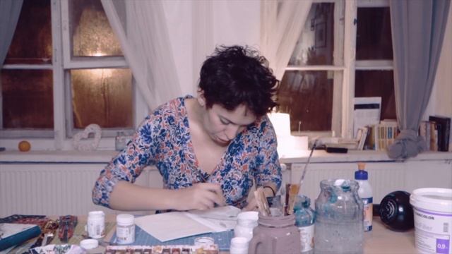 Мастер-класс по блокноту с домиком в горах и звездным небом от Vika Fleer