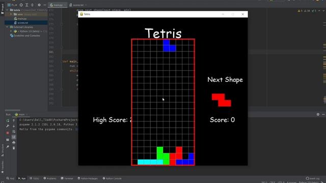 Tetris pygame python first steps смотреть онлайн