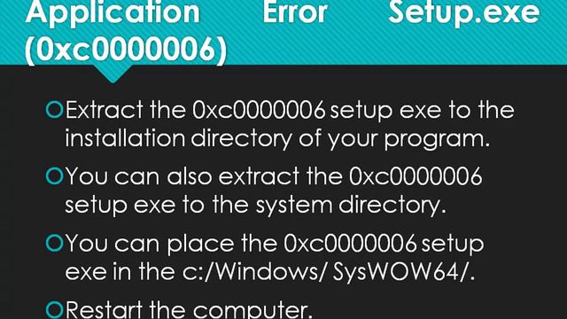 Fix Windows Application Error Setup exe 0xc0000006 смотреть онлайн