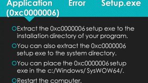 Fix Windows Application Error Setup exe 0xc0000006