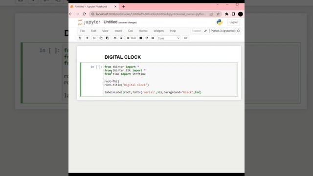 Making Digital Clock using Python | Jupiter IDE смотреть онлайн