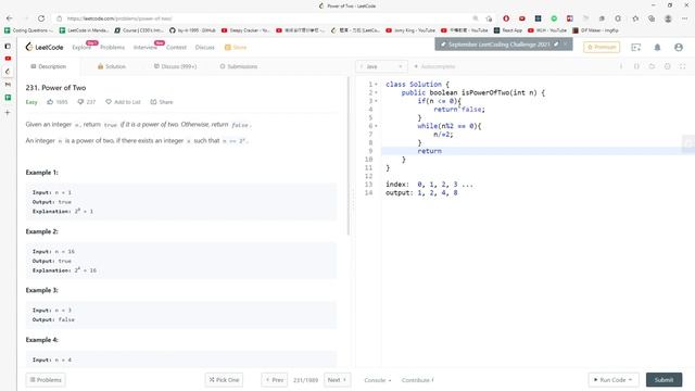 LeetCode 231 | Power of Two | Math | Java смотреть онлайн