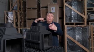 Новая чугунная топочная камера на банной печи Сибирь-24 с панорамной дверцей