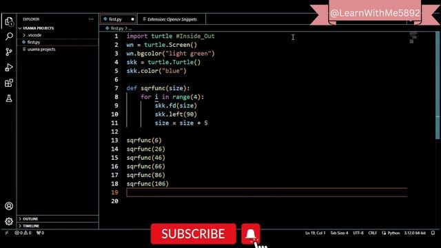 Spiral Square Outside In and Inside Out || Python Turtle || Graphic Design смотреть онлайн