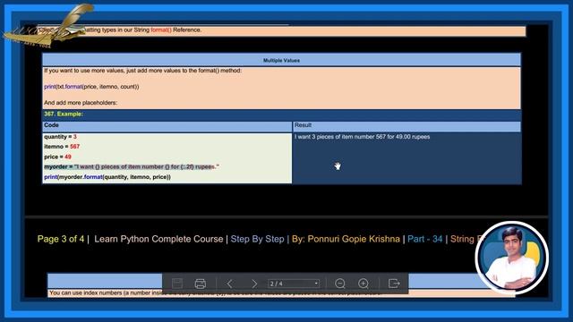 Learn Python Complete Course | Step By Step | String Formatting | By: Ponnuri Gopie Krishna |Part-3 смотреть онлайн