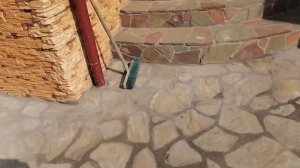 Дорожки. Кладка натурального камня на бетон.