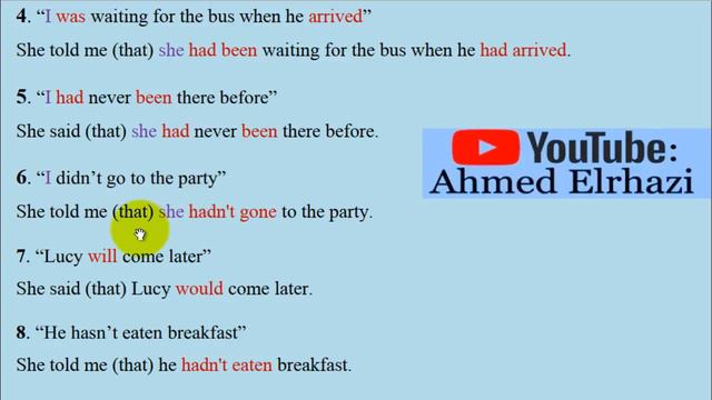 Exercises Series 10: Reported Speech--Part 01 -- تماريـن مع التصحيح смотреть онлайн