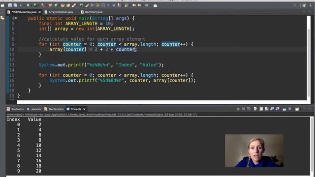 42) Calculating the values to store in an array | Java with Ali смотреть онлайн