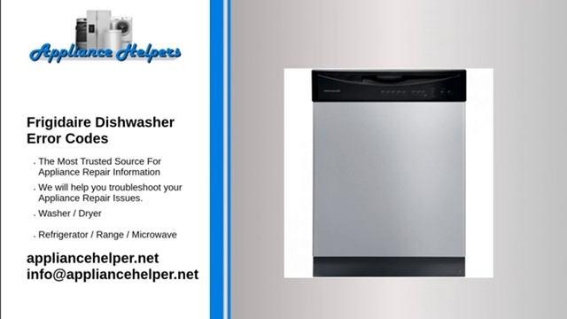 Frigidaire Dishwasher Error Codes смотреть онлайн