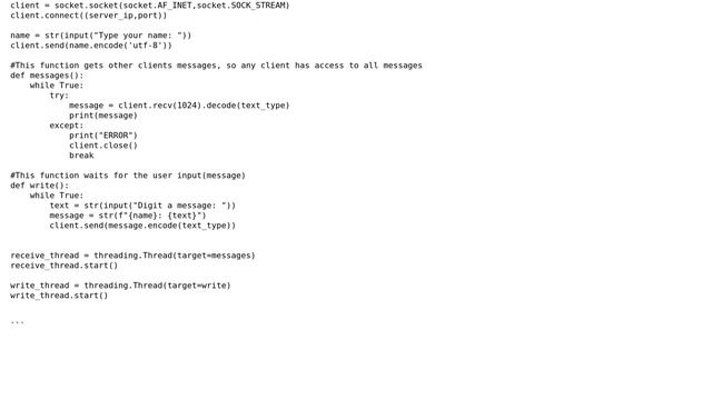 Code Review: TCP chat room in Python 3 смотреть онлайн