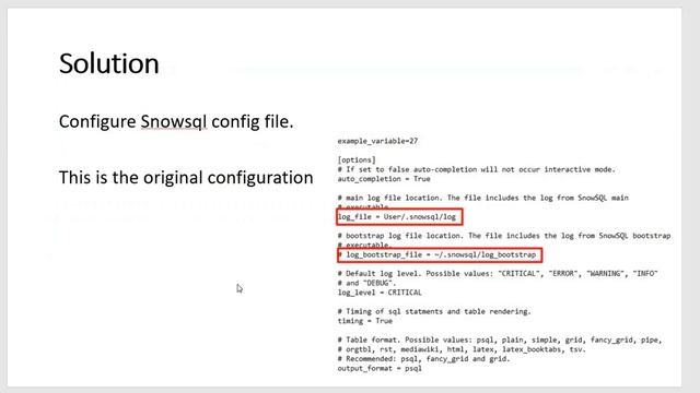 SnowSql Error Unable to create or write to log bootstrap смотреть онлайн