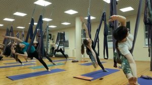 УРОК для НАЧИНАЮЩИХ. Йога в гамаках/ в воздухе/ флай/ антигравити. Fly yoga lesson. Для новичков