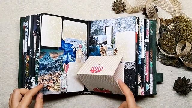Видеообзор новогоднего фотоальбома ручной работы в технике скрапбукинг смотреть онлайн