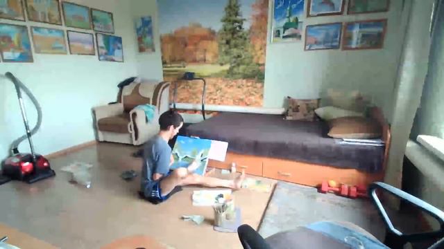 Работа над картиной с Журавлями часть 2. смотреть онлайн