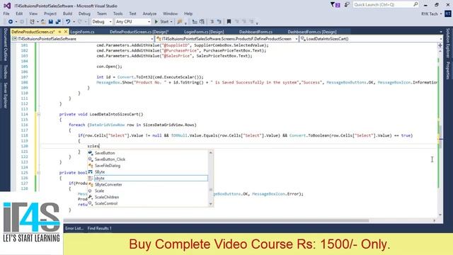 Point of Sale with C# and SQL Tutorial - Save data grid view check box value into sql смотреть онлайн