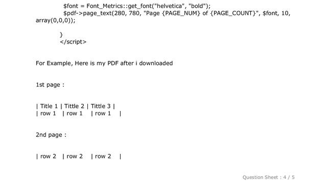 HTML : DOMPDF table header смотреть онлайн