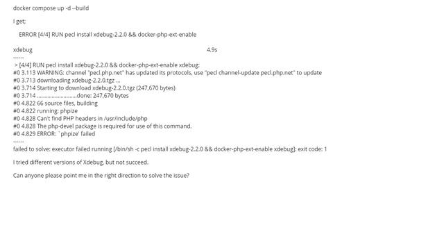 Why Xdebug install fails in php 5.6 Dockerfile? (1 answer) смотреть онлайн