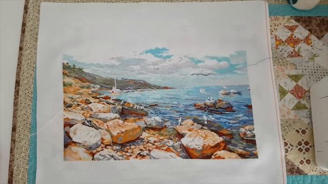 Сумка - чемоданчик, органайзер для линеек, Овен " Крымский берег" 1177. Прикладная вышивка. смотреть онлайн