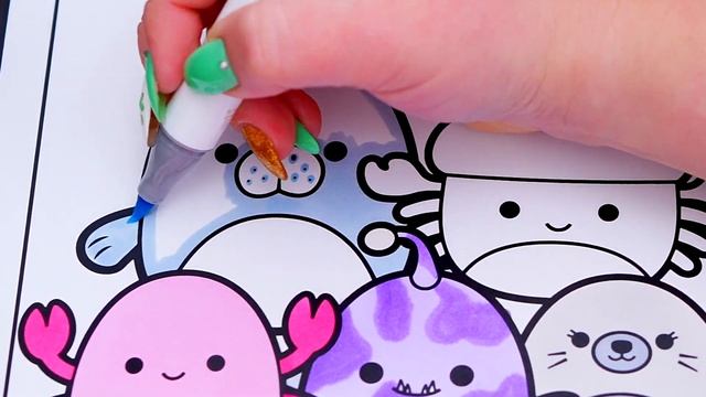 Coloring Squishmallows Sea Life Coloring Page | Ohuhu Art Markers
