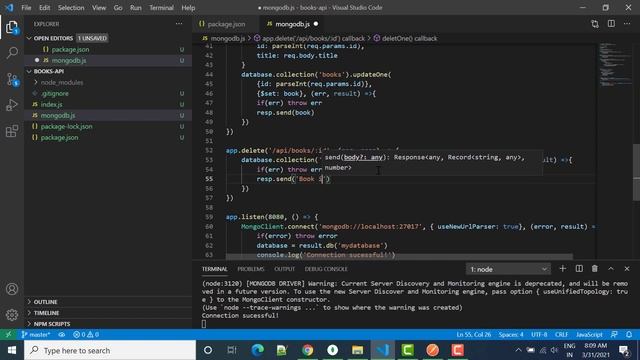 How to delete records from MongoDB using NodeJS, ExpressJS смотреть онлайн