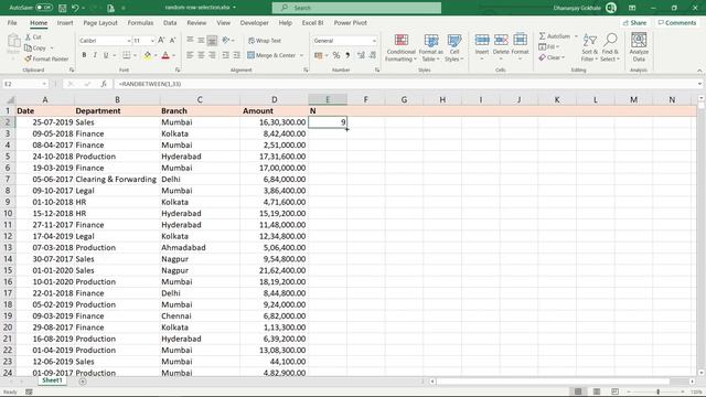 Random Sampling of Rows in Excel смотреть онлайн