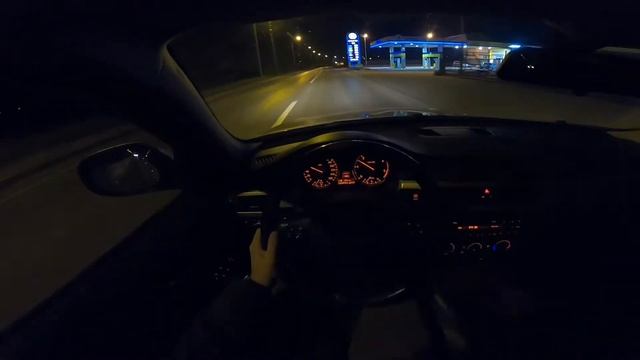 BMW E90 POV December Night Open Road Drive