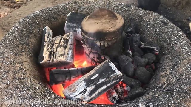 Primitive Technology: Building furnace and casting knife copper beautiful смотреть онлайн