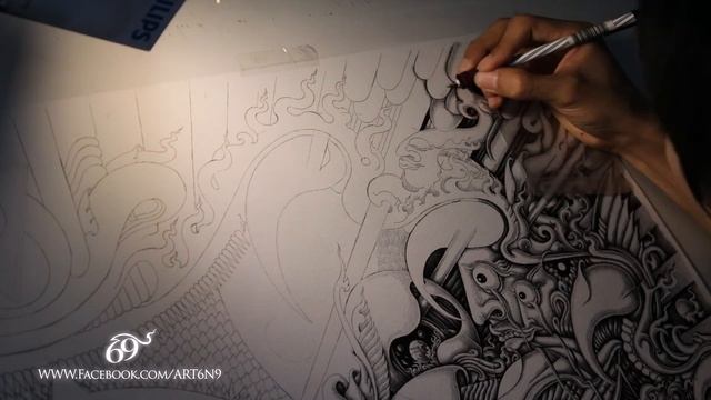 Pen Drawing Time Lapse By 6N9 : "Molecule Ignorance Countless Mythologies"~ смотреть онлайн