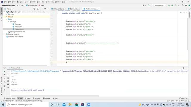 Java Ogreniyorum 1 ( Variable , comment line , Println-print) смотреть онлайн